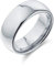 Bling Jewelry Einfacher Breiter Kuppel-Paarring aus Titan für Männer und Frauen, poliert in Silberton, Komfort-Passform, 8MM