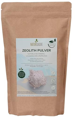 Natursache Zeolith Klinoptilolith Pulver – 1 kg Ultra-Fein (0–50 µm) – Premium Naturzeolith für Filterung, Bodenverbesserung & Tierpflege