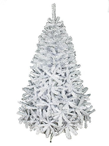 HAAC künstlicher Weihnachtsbaum in Weiss 150 cm Tannenbaum aufklappbar mit Metallständer