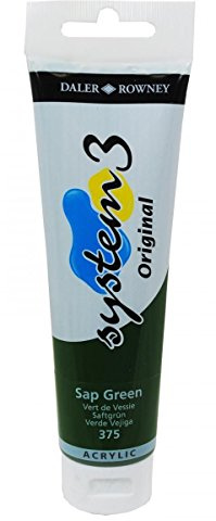 Daler Rowney System 3 Tubes de peinture acrylique originale 150 ml – Vert sève