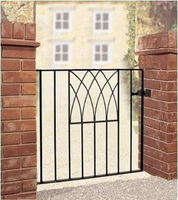ABBEY Modern Garden Gates 838mm - 991mm GAP X 815mm HIGH Wrought Iron Metal gate (AB32 Modern Garden Gates 914mm GAP X 815mm HIGH)