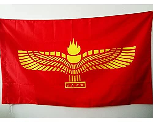 AZ FLAG - Flagge Aramäische Syrische - 90x60 cm - Semitischen Fahne 60 x 90 Cm Scheide Für Mast - Flaggen