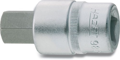 HAZET Schraubendreher-Steckschlüsseleinsatz 986-19, Kurze Ausführung | 1/2 Zoll (12,5 mm) Vierkant hohl, Antrieb 1/2 Zoll (12,5 mm) Vierkant hohl, Abtrieb Innensechskant Profil, Klinge Sonderstahl