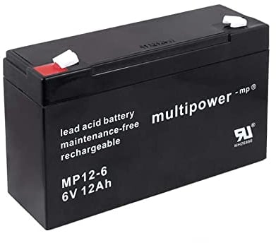 akku-net Batteria ricaricabile da cambio per macchine da pulizia alarmi 6V 12Ah (sostituisce anche 10Ah), 6V, Lead-Acid
