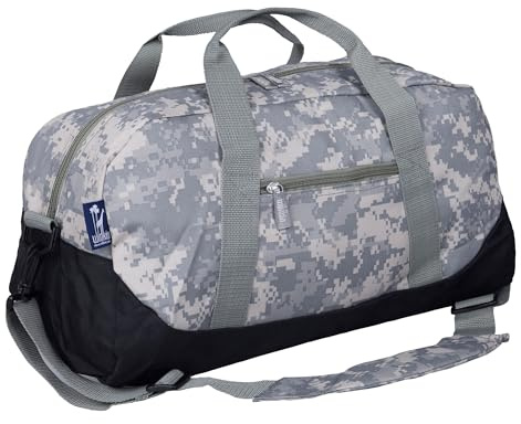 Wildkin Kids Overnighter Duffel Bags for Boys & Girls, Perfect for Early Elementary Sleepovers Duffel Bag for Kids, Carry-On Size & Ideal for School or Overnight Travel Bag (Digital Camo)