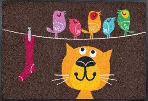 wash+dry Fußmatte, Birds on Wire 50x75 cm, innen und außen, waschbar
