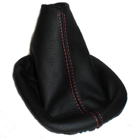 SCHALTSACK SCHALTMANSCHETTE Echt Leder-Naht Rot