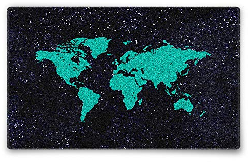 Silent Monsters Mauspad 360 x 250 mm Stoff Mousepad Weltkarte grün - Vernähter Rand, rutschfest & leise, Gaming Büro Office Homeoffice - 36 x 25 cm Mouse Pad Mat - Mausunterlage für alle Maus Arten
