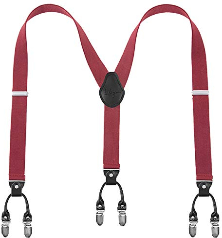 Lafayon Hosenträger Herren mit 6 Clips, Y-Back 3,5 cm Breit Hosenträger Heavy Duty Verstellbar und Elastisch mit Starken Metallklammern und Geschenkverpackung
