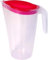 Home Line Saftkanne 1,75 L - Wasserkanne mit festsitzendem Deckel - Getränkekanne mit tropffreiem Außgieser - Wasserkaraffe Kühlschrankkrug Saftspender (Rot (1 Stk.))