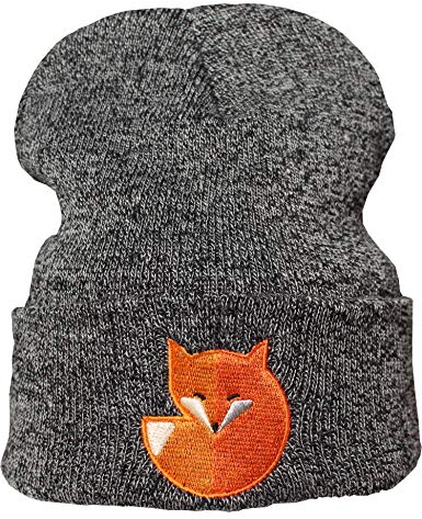 Baddery: Strickmütze - Fuchs - Unisex Outdoor Mütze für Herren und Damen - Fox Beanie (One Size - Antique Grey)