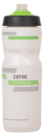 ZEFAL Sense Pro - Bidon/gourde à eau vélo/sport 650 & 800 ml - Premium et Etanche, Mixte Adulte, Blanc/vert, 80 cl