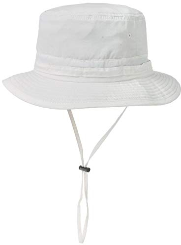 Lipodo Supplex Fischerhut mit Kinnband Damen/Herren - Anglerhut aus Nylon mit Supplex-Technologie (wasserabweisend, knautschbar) - Schlapphut mit UV-Schutz 40+ Frühjahr/Sommer weiß One Size