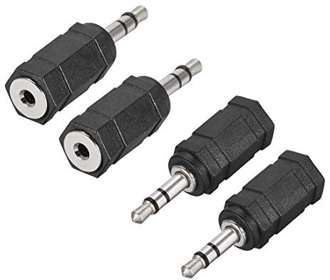 sourcing map 3.5mm Male to 2.5mm Female Connector Adapter Coupler for Stereo Audio Video AV TV Cable Convert 4Pcs
