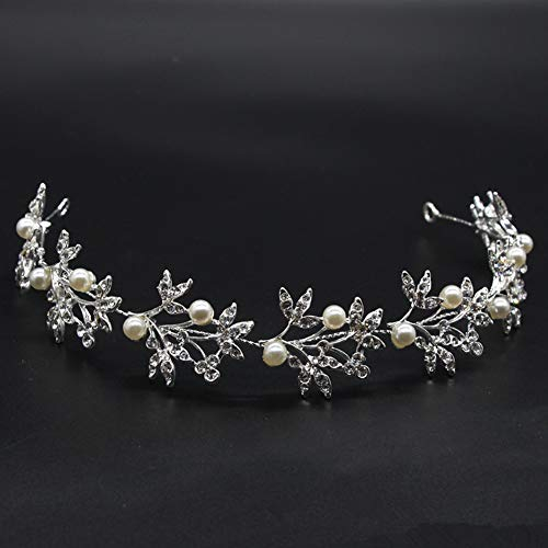 Accessoire Cheveux Mariage Ornement Cheveux Mariage pour Mariée Bijou Broche Coiffure Cheveux Mariage Hairband Fleurs Perle et Cristal