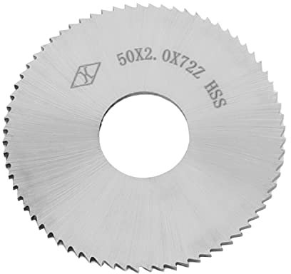 Utoolmart 2mm Thickness Circular Saw Blade 50mm OD 72 Teeth Circular Machinist Milling Cutter Slitting Saw for Cutting-Off Slitting Saw Copper Metal Plastic Wood 1PCS