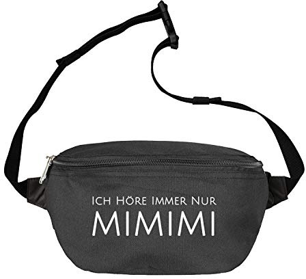 OwnDesigner Moderne Bauchtasche mit Spruch Gürteltasche Aufdruck Umhängetasche Damen Herren Unisex Motiv Ich höre immer nur mimimi