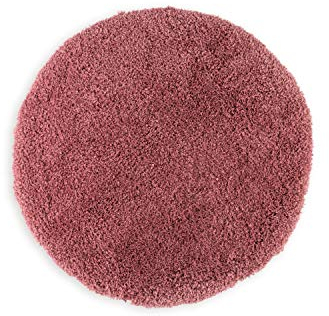 WohnDirect Premium Hochflor Badezimmerteppich Rosa • Rutschfester & Extra Flauschiger Badvorleger • Badteppich, Badematte Rund Ø 70 cm