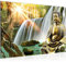 Runa Art Bild Buddha Wasserfall Modern Wandbilder Wohnzimmer Schlafzimmer 1 Teilig - Made In Germany - Feng Shui Bunt Flur 012115a