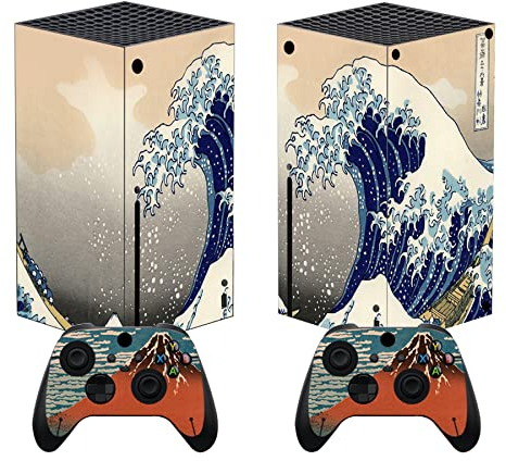 PlayVital Adesivo Skin per Xbox Series X Console&Controller Sticker Decal Cover Vinile per Xbox Series X-Grande Onda
