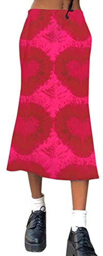 ORANDESIGNE Gonna a Tubino Lunga da Donna Vita Formale a Vita Alta Boho Y2K Style Fiori Geometrica Midi Gonna D Rose 44