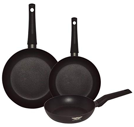 Prima Collection Black Set 3 Padelle Antaderenti Induzione Diametro 20-24-28 cm