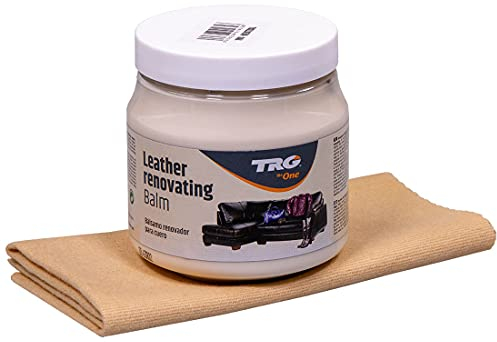 Langlauf Schuhbedarf Lederpflege Set - TRG Lederbalsam für Ledermöbel, Autoleder und Lederbekleidung - fusselfreies Poliertuch - Ledercouch Pflegemittel - Glattleder Pflege (farblos)
