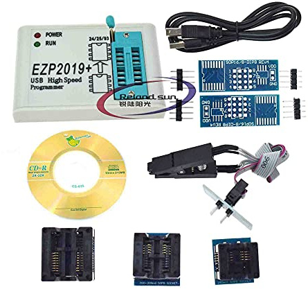 Reland Sun EZP2019 Hochgeschwindigkeits-USB-SPI-Programmierer, getestet Basisunterstützung für Block 24 EEPROM, für 25 Flash 93 EEPROM (EZP2019 6 Adapter)