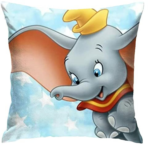 Dumbo Kissenbezug Kissenbezüge Überwurf Kissenbezug Dekorative Kissenbezüge Kissenbezug Schutz für Schlafzimmer/Wohnzimmer/Zimmer/Sofa 18 x 18 Zoll