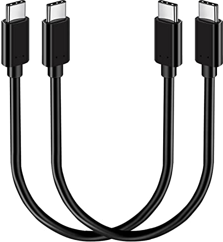 SUMPK 30 cm corto USB C a USB C cavo 100W 2 pack, cavo USB C 3.1 di ricarica veloce PD cavo 10Gbps ad alta velocità dati, 4K@60Hz Uscita video compatibile per Display Monitor