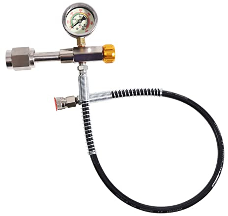 TUXING CGA347 Paintball-Füllstation, Innengewinde und Gold-Auslöseventil, Luftgewehr-PCP-Ladeadapter, 24-Zoll-Schlauch, für Paintball PCP SCBA 0-6000 PSI Füllstation-Aufblasventil-Kit