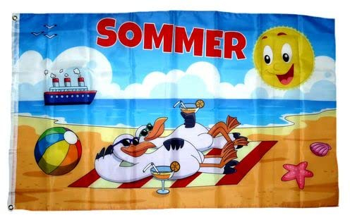 Fahne/Flagge Sommer Möwen Strand 90 x 150 cm