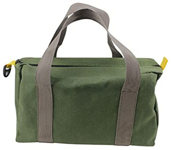 16 Inch Wide Mouth Tool Bag, Canvas Tool Bag, Heavy Duty Tool Storage Bag, Large Capacity Tool Tote Bag for Electricians, Power Tool Organizer Pouch, Tool Bags for Men (Green - 16 Inch)