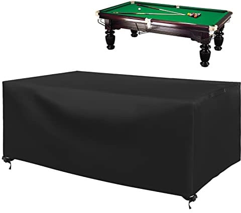 Chinchilla 7/8/9 ft Pool Table Cover, Waterproof Sunscreen Billiard Cover Polyester Fabric，for Snooker Billiard Table Cover (8ft)