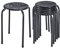 TANGZON Set of 6 Steel Stacking Stools, Stackable Nesting Round Bar Stool with Non-Slip Mats, Flexible Seating Breakfast Dining Chairs for Home, Kitchen, Office & Classroom (Black)
