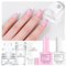 Saviland Nail Stamper Kit - Short Long Silicone French Tip Stamp With Pink White Castor Oil Manicure Gel Polish, Art Tools, Scraper, Replacement Head