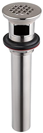 Artiwell Griglia di scarico con troppopieno per lavabo da bagno in nichel spazzolato