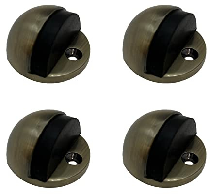HANDLEZONE® 4 Pack Floor Mounted Door Stop (Secure Screw Fixing) - Antique Bronze
