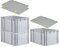 PROREGAL SuperSparSet 3x Eurobox NextGen Grip mit Auflagedeckel & 4 gelben Schiebeschnappverschlüssen, HxBxT 32x40x60cm, 65 L, Grau, Griffe geschlossen, Eurobehälter, Transportbox