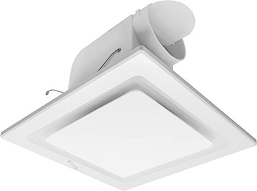 Jinhong Bathroom Fan Ceiling Mount Exhaust Ventilation Fan Ceiling Exhaust Fan Extractor Fan 141 CFM 1.2 Sones,Quiet Bathroom Ventilation Exhaust Fan for Shower,Restroom,Office,Home(Flat Plate)