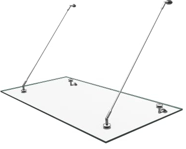 Mai & Mai Glasvordach Überdachung Transparenter VSG mit SGP Folie Vordach Edelstahl Wandhalterung Regenschutz Eingangsbereich 90x180cm VDG02K