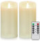 Tappovaly LED Candles, Flameless Battery Operated. Set of 3 Real Wax, Used for Home Decor and Holiday Parties (2 Pack, Ivory)
