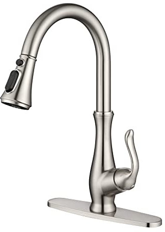 PAKING, Rubinetto da cucina, Rubinetto per lavello da cucina, Rubinetto per lavello, Rubinetto da cucina per camper, Rubinetti da cucina con spruzzatore estraibile, PVD spazzolato, PB1052