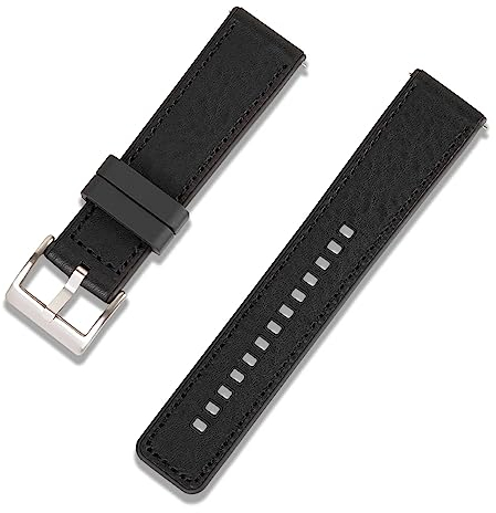 Crafter Blue UL03 Ersatz-Uhrenarmband aus Gummi mit geradem Ende, für alle 22 mm breiten Bandanstoßuhren, schwarz