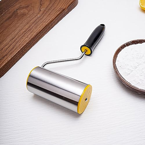 LdawyDE Rouleau à Pâtisserie, Rouleau Patisserie en Acier Inoxydable Rouleaux à Pâtisserie Avec manche Cuisson pour étaler la Pâte à Pizza Biscuits Fondant