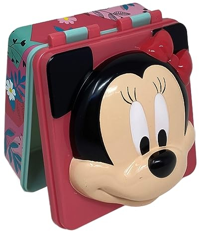 Portamerenda quadrato con immagini in rilievo 3D Minnie Disney, contenitore per il pranzo, scuola, tempo libero