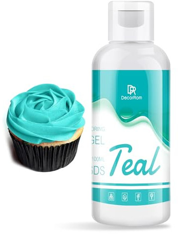Lebensmittelfarbe Gel - 4.5oz Konzentrierte Gel Lebensmittel Farben für Kuchen Dekoration, Backen, Kekse, Macaron - Zuckerfrei Food Coloring für Getränken, Tortendeko, DIY Slime, Osterei (Teal)