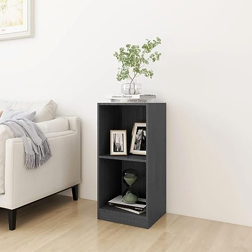 ZQQLVOO Wohnzimmer Kabinett Möbel für das Esszimmer Vitrinen Beistellschrank Grau 35,5x33,5x76 cm Massivholz Kiefer