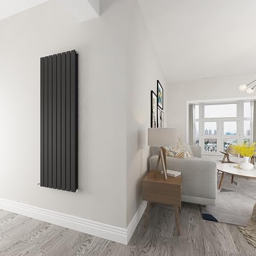 Black Flat Tube Radiator Modern Central Heating Radiator Designer 1600x544mm Radiator