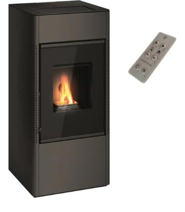 Stufa a pellet Doppia Canalizzazione Sonia 15 15,22 Kw Antracite 4 Stelle 387 mc riscaldabili On Fire Line (Stufa + Telecomando)